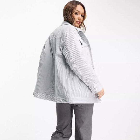 ASOS DESIGN jumbo cord padded jacket in blue Size 8 NWT in packaging - Picture 2 of 6